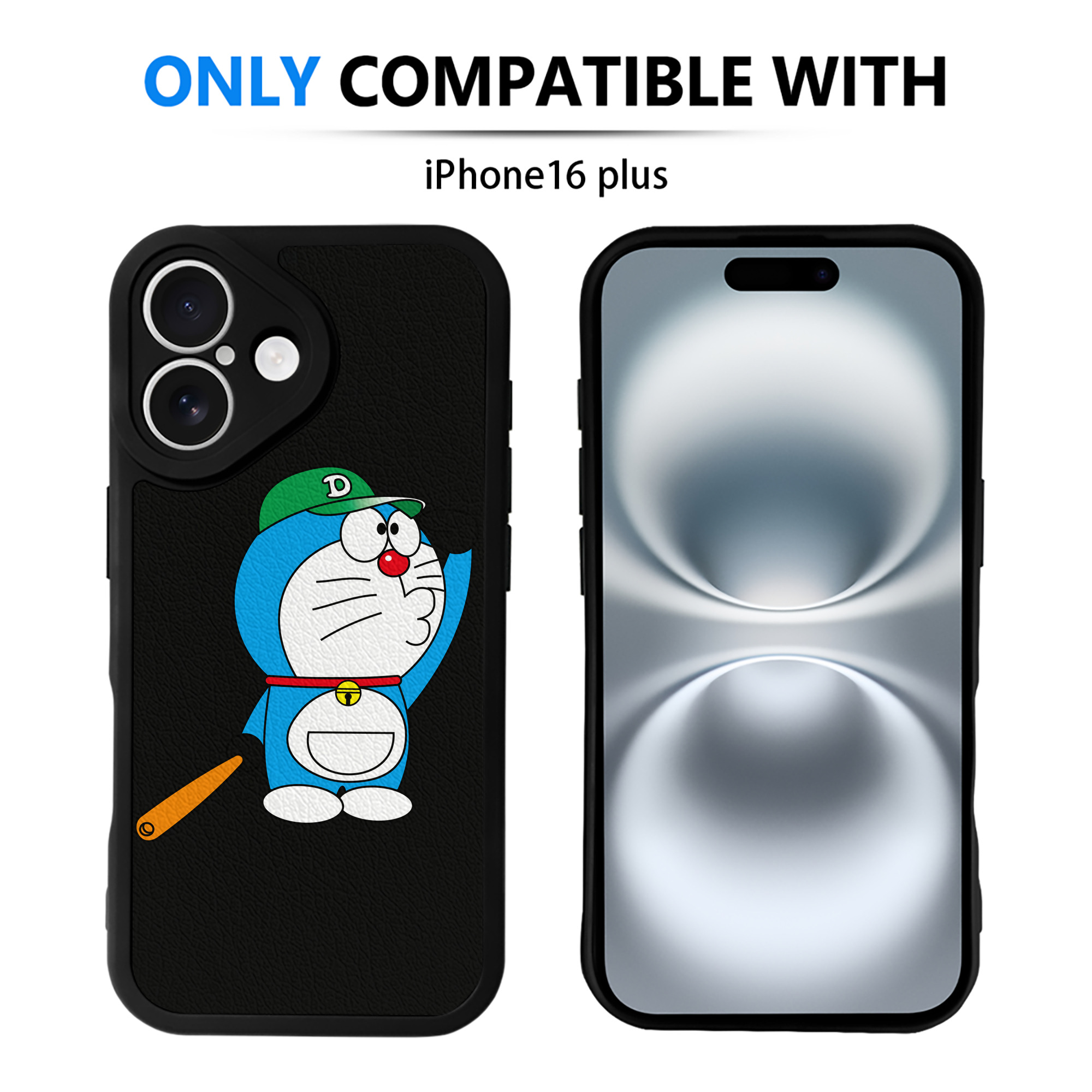 （画像用） ドラえもん Doraemon 【iPhone 16シリーズ対応】シリコンスマホケース（レザー調） 材質：シリコン